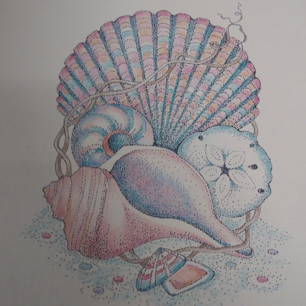 Seashells Stationary Set Vintage Remaining Pieces - Picture 3 of 11